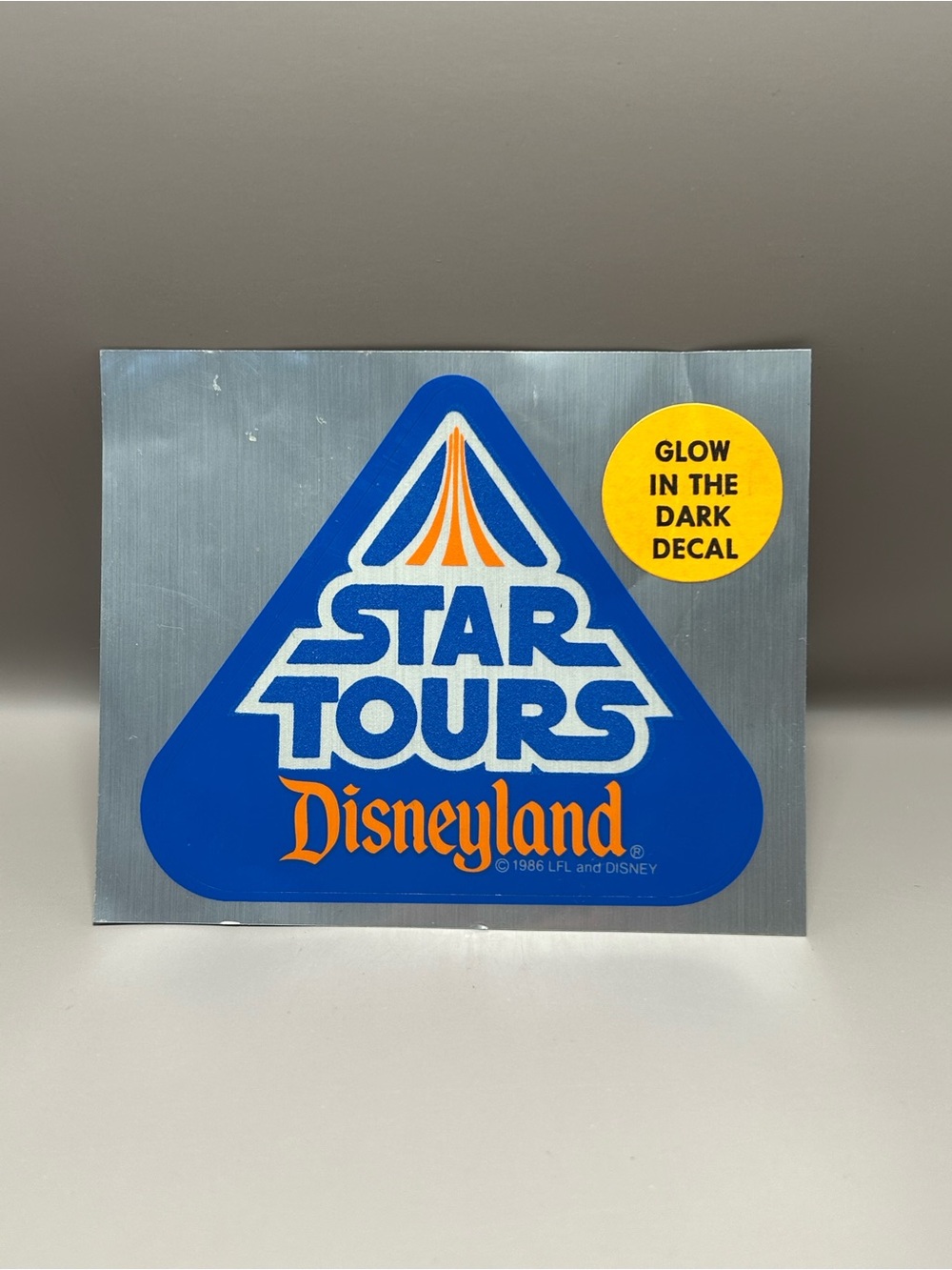 Vintage 1986 Disneyland Star Tours glow-in-the-dark Decal